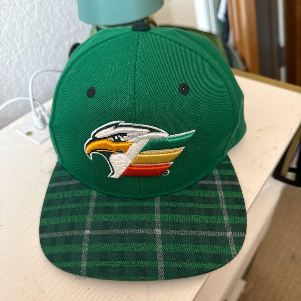 Zephyr Green Plaid Cap with Eagle Logo